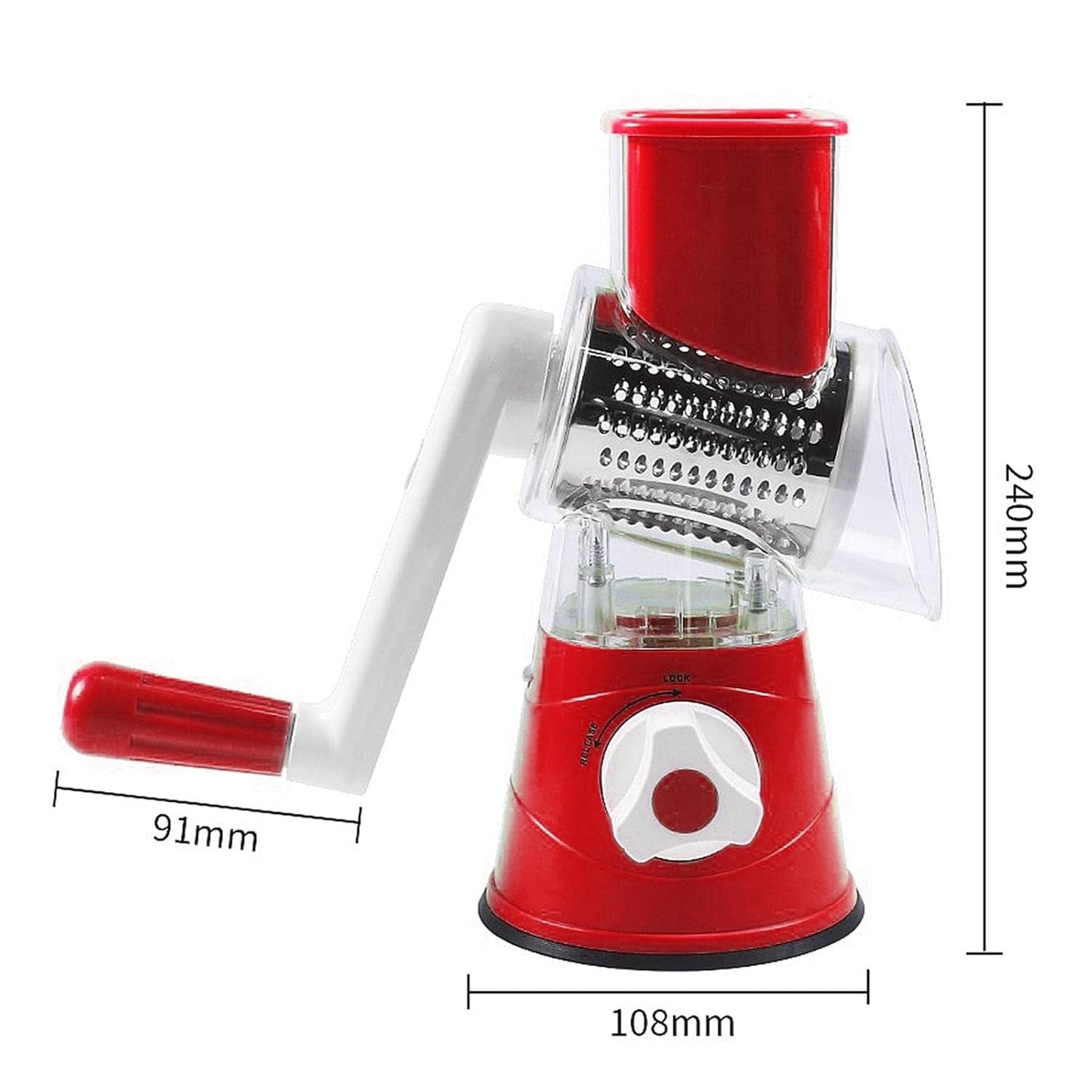 Manual Rotary Drum Grater And Slicer Stainless Steel 3 Drum Vegetable Cutter (1 Set)