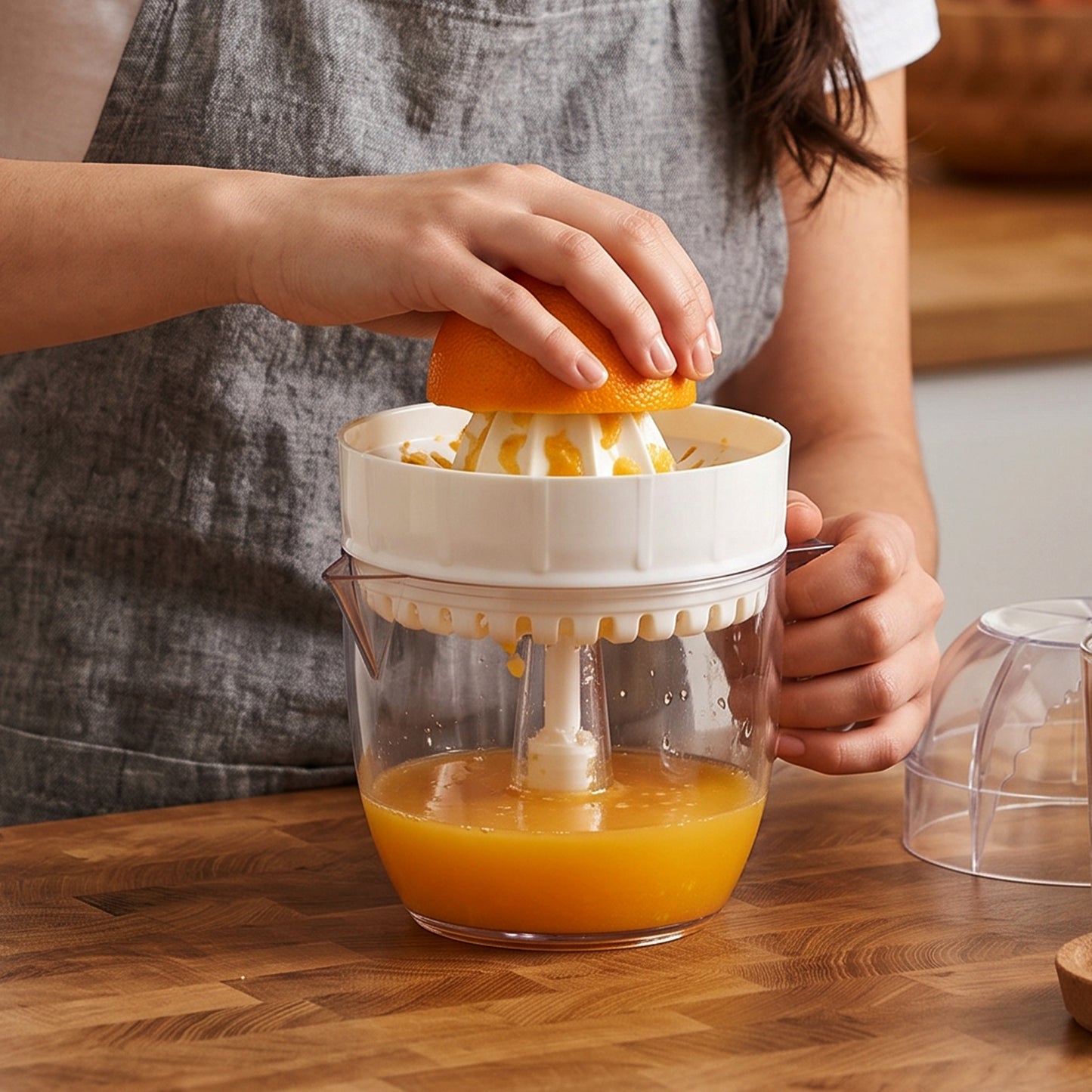 Plastic Mini Manual Citrus Lemon Orange Squeezer With Cup (1 Pc)