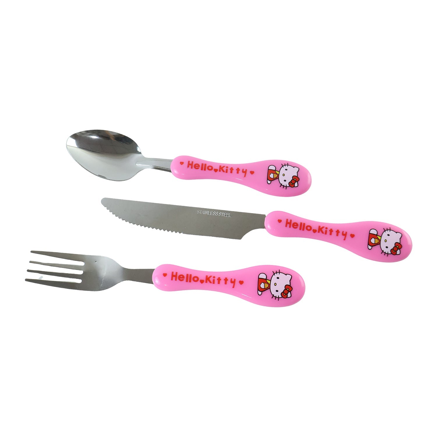 3 In 1 Kids Cutlery Set With Case Spoon Fork Knife For Children (1 Set)